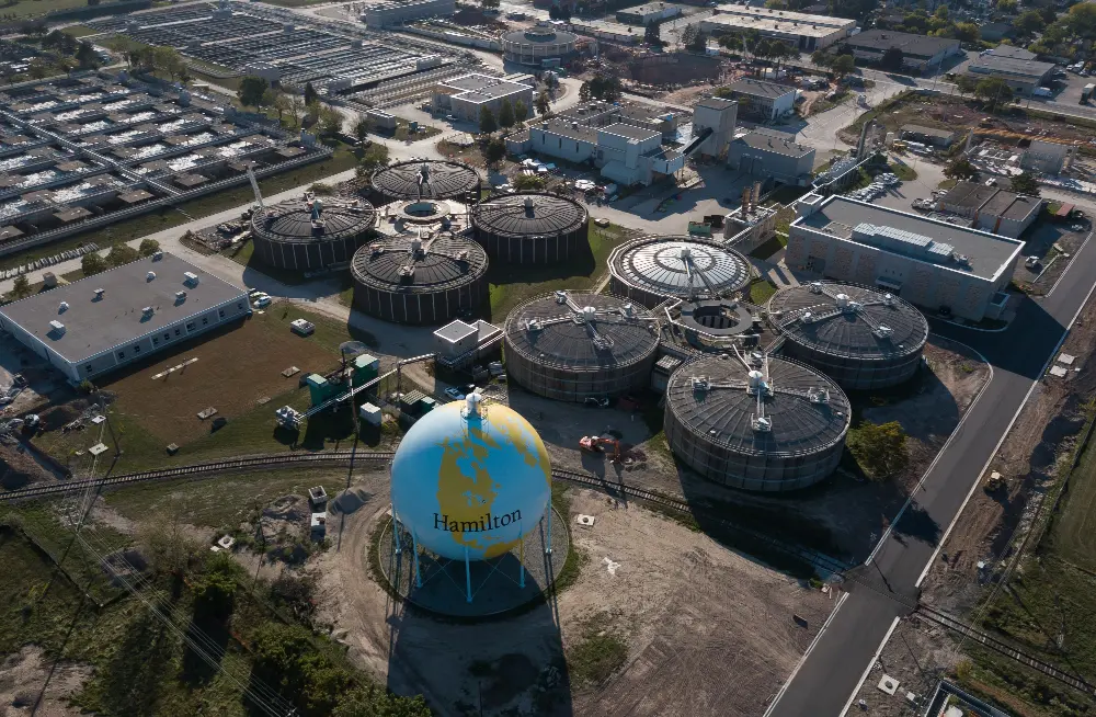 image of methane sphere with a globe and Hamilton painted on it