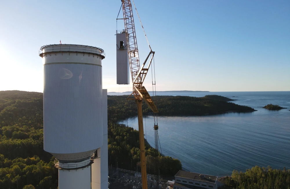 image of external staircase being installed.