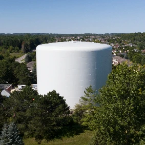 Aerial shot of Ground Level Storage Tank