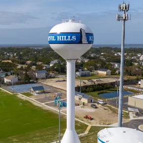 Aerial shot of Spheroid Elevated Tank