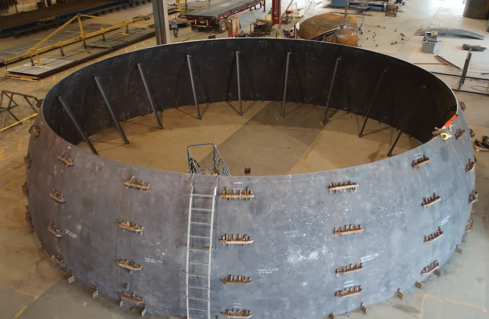 image of pre-fitting for a large diameter ASME Code Hemispherical Head.