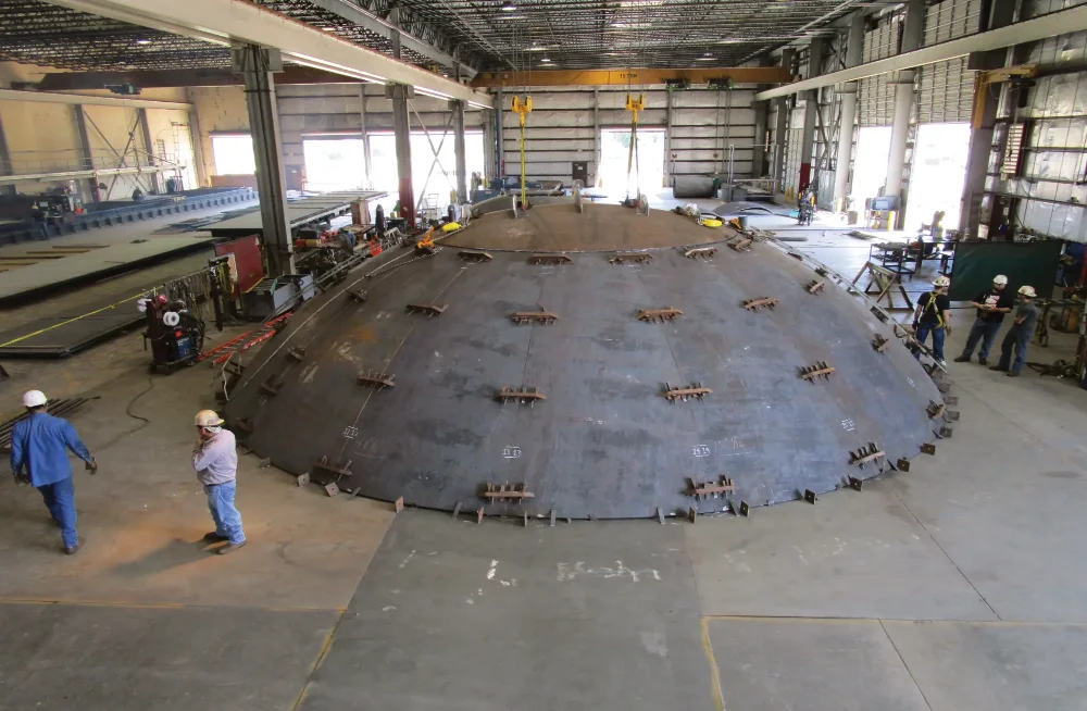 image of pre-fitting for a large diameter ASME Code Hemispherical Head.