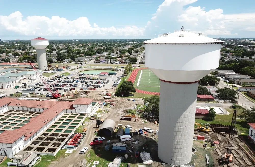 image of two CET-style surge tanks within the same neighborhood.