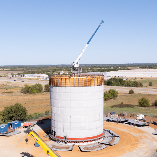 Industry-Leading-Concrete-Process pedestal phase of Elevated Tank in Durant, Oklahoma